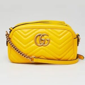 Gucci marmont gold camera bag